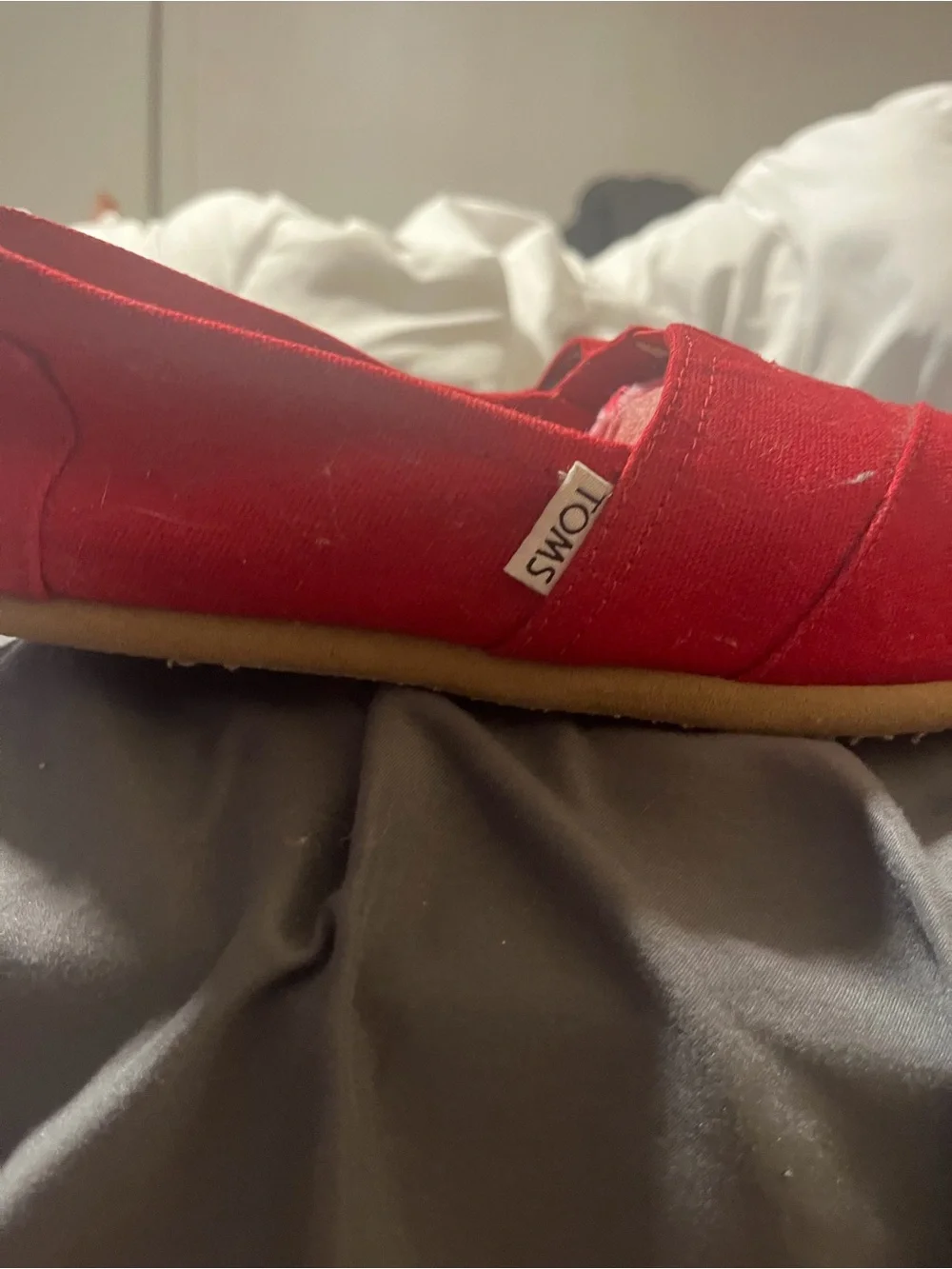 Toms  Woman Black Slip-On Canvas Loafers